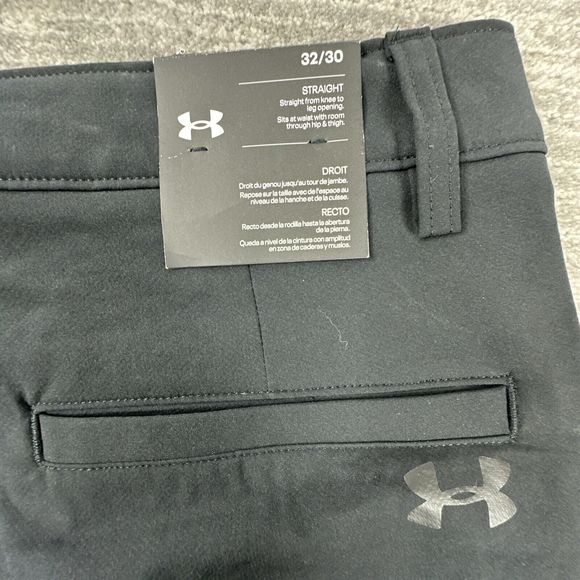 Under Armour Straight Golf Pants Black Activewear Logo NWT Mens 32x30 - Picture 10 of 11